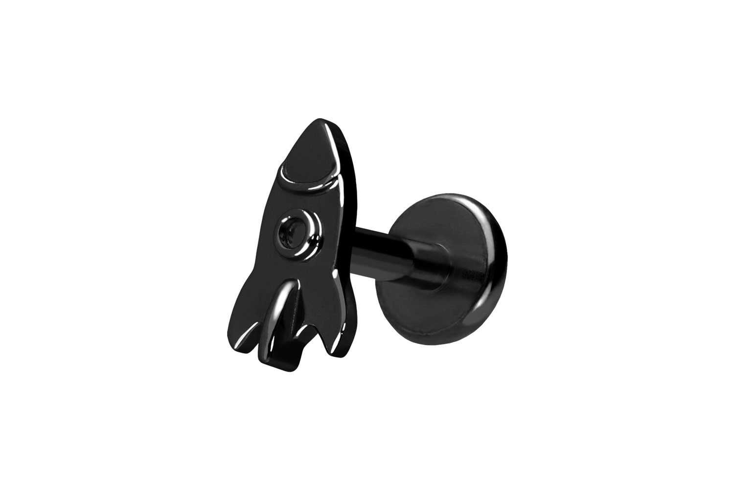 Titan Labret Piercing mit Push Fit RAKETE